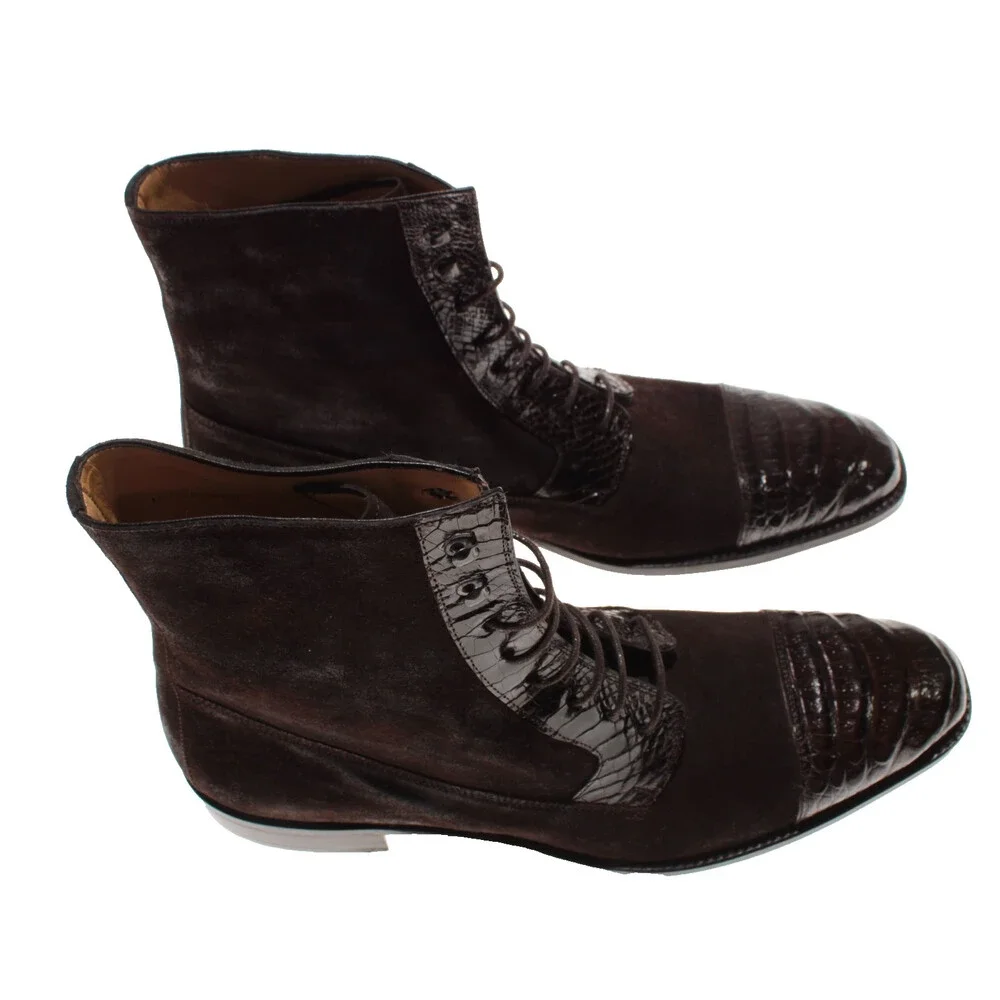 Mezlan NWB Sabino Lace Up Boots Size 9 US in Brown Leather